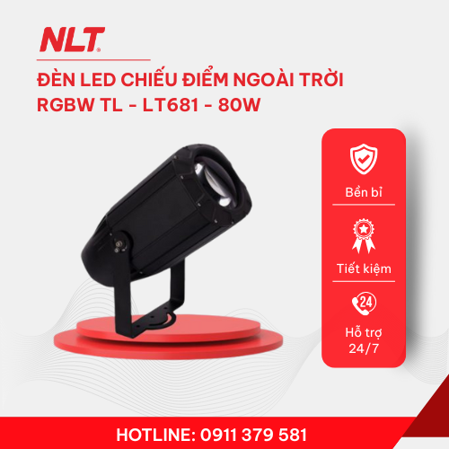 Đèn led chiếu điểm ngoài trời RGBW 80W