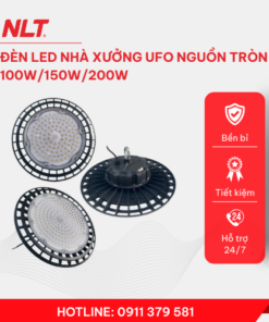 Đèn xưởng UFO nguồn tròn X2 100W/ 150W/ 200W